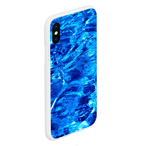 Чехол iPhone XS Max матовый Голубая Вода Текстура / 3D-Белый – фото 2