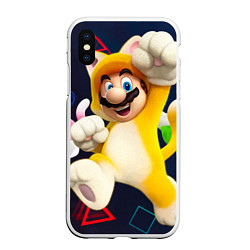 Чехол iPhone XS Max матовый Mario odyssey, цвет: 3D-белый