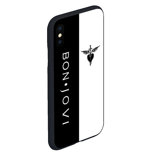 Чехол iPhone XS Max матовый BON JOVI BLACK WHITE / 3D-Черный – фото 2