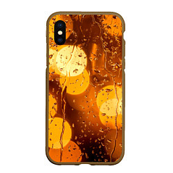 Чехол iPhone XS Max матовый Дождик золотой, цвет: 3D-коричневый