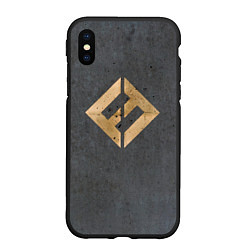 Чехол iPhone XS Max матовый Concrete and Gold - Foo Fighters
