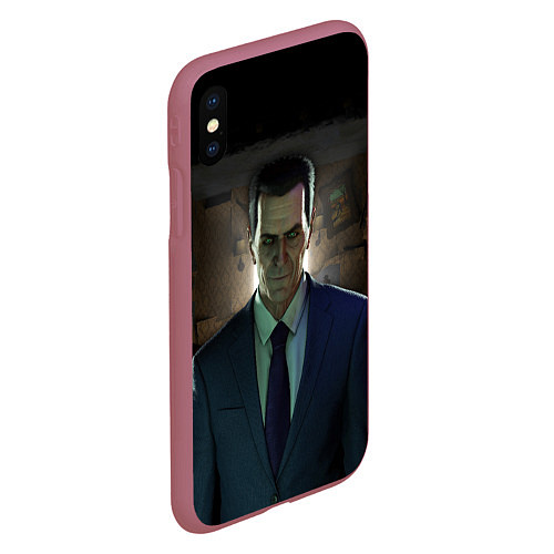 Чехол iPhone XS Max матовый Gman / 3D-Малиновый – фото 2