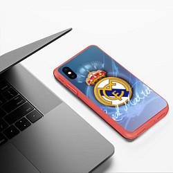 Чехол iPhone XS Max матовый FC РЕАЛ МАДРИД, цвет: 3D-красный — фото 2