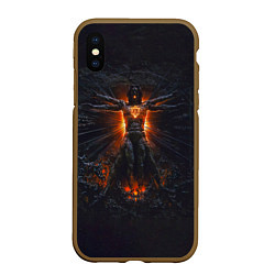 Чехол iPhone XS Max матовый Clayman - In Flames, цвет: 3D-коричневый