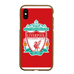 Чехол iPhone XS Max матовый F C LIVERPOOL, цвет: 3D-коричневый