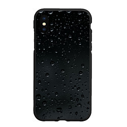 Чехол iPhone XS Max матовый Ночной дождь, цвет: 3D-черный