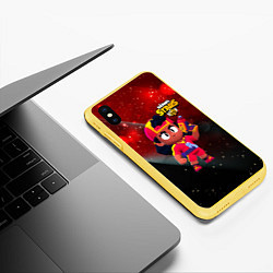 Чехол iPhone XS Max матовый Brawl Stars боец Meg, цвет: 3D-желтый — фото 2