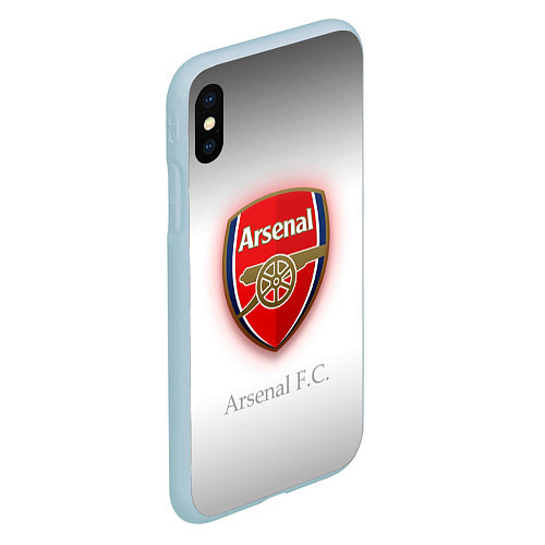 Чехол iPhone XS Max матовый F C Arsenal / 3D-Голубой – фото 2