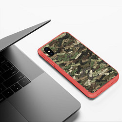 Чехол iPhone XS Max матовый Именной камуфляж Колян, цвет: 3D-красный — фото 2