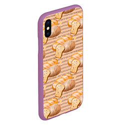 Чехол iPhone XS Max матовый Выпечка - хлеб и булочки, цвет: 3D-фиолетовый — фото 2