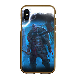 Чехол iPhone XS Max матовый ASSASSINS CREED VALHALLA ВАЛХАЛЛА, цвет: 3D-коричневый