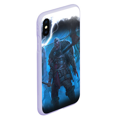 Чехол iPhone XS Max матовый ASSASSINS CREED VALHALLA ВАЛХАЛЛА / 3D-Светло-сиреневый – фото 2