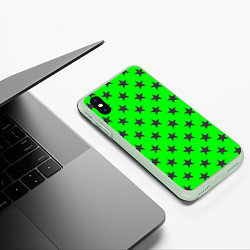 Чехол iPhone XS Max матовый Звездный фон зеленый, цвет: 3D-салатовый — фото 2