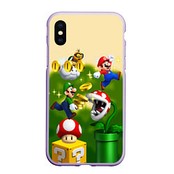 Чехол iPhone XS Max матовый Mario Coins