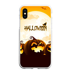 Чехол iPhone XS Max матовый HALLOWEEN ХЭЛЛОУИН ТЫКВЫ, цвет: 3D-белый