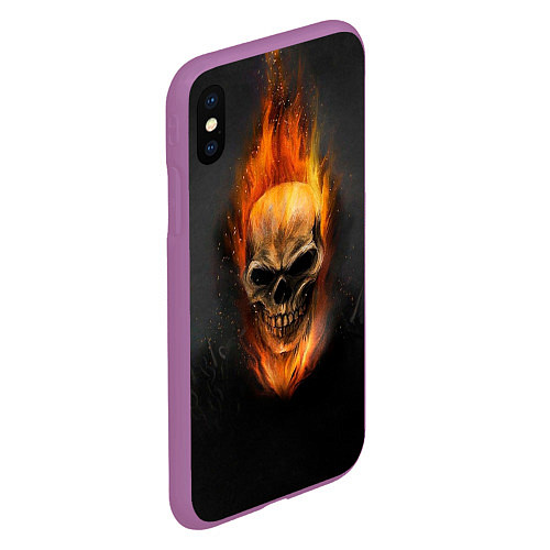 Чехол iPhone XS Max матовый Призрак в огне / 3D-Фиолетовый – фото 2