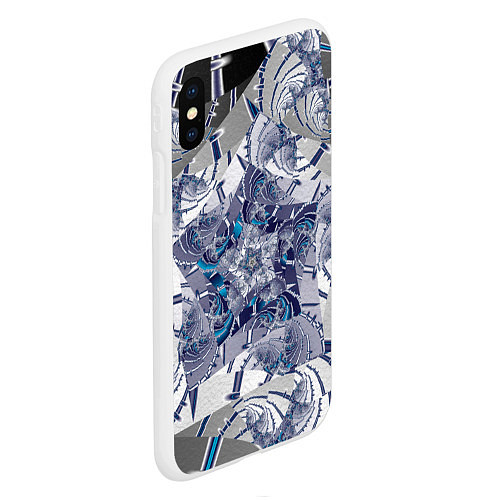 Чехол iPhone XS Max матовый Абстракция 499 / 3D-Белый – фото 2