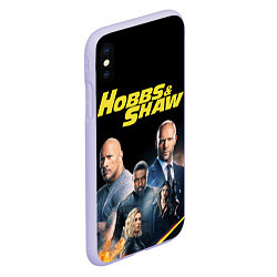 Чехол iPhone XS Max матовый Hobbs & Shaw, цвет: 3D-светло-сиреневый — фото 2