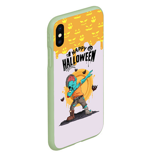 Чехол iPhone XS Max матовый Dab zombie halloween / 3D-Салатовый – фото 2