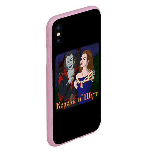 Чехол iPhone XS Max матовый Король и Шут акустический / 3D-Розовый – фото 2