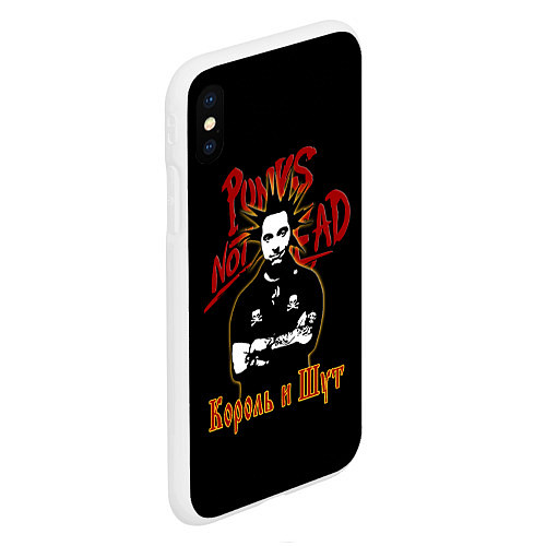 Чехол iPhone XS Max матовый Punks Not Dead КиШ / 3D-Белый – фото 2