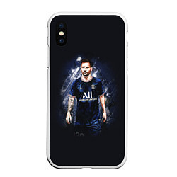 Чехол iPhone XS Max матовый Lionel Messi Paris Saint-Germain