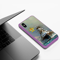 Чехол iPhone XS Max матовый ВМФ Военно-Морской Флот, цвет: 3D-фиолетовый — фото 2