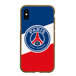 Чехол iPhone XS Max матовый Paris Saint-Germain FC, цвет: 3D-коричневый