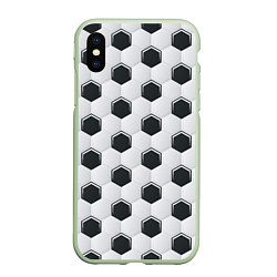 Чехол iPhone XS Max матовый Текстура футбольного мяча
