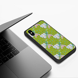 Чехол iPhone XS Max матовый Слоник и вигвам, цвет: 3D-черный — фото 2