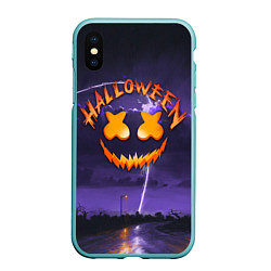 Чехол iPhone XS Max матовый ХЕЛЛОУИН НОЧЬ HALLOWEEN NIGHT MARSHMELLO, цвет: 3D-мятный