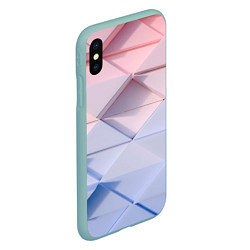 Чехол iPhone XS Max матовый Треугольники для тебя, цвет: 3D-мятный — фото 2