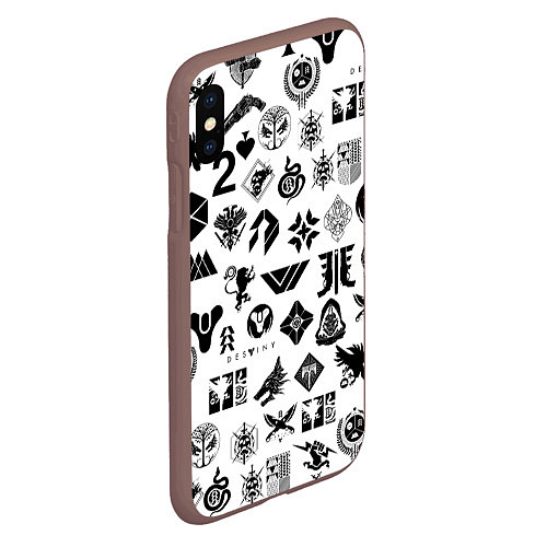 Чехол iPhone XS Max матовый DESTINY 2 LOGO PATTERN ДЕСТИНИ / 3D-Коричневый – фото 2