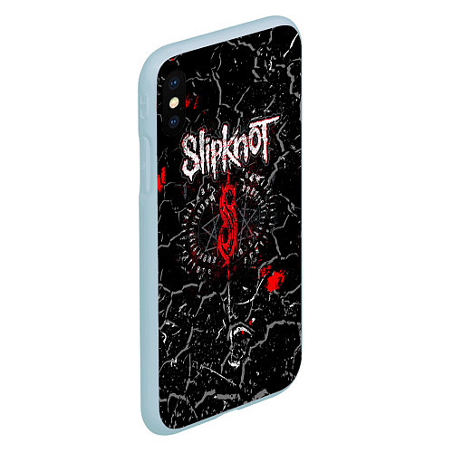 Чехол iPhone XS Max матовый Slipknot Rock Слипкнот Музыка Рок Гранж / 3D-Голубой – фото 2