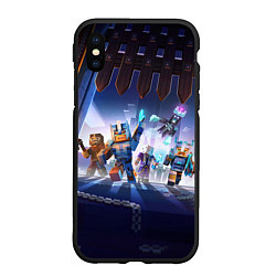 Чехол iPhone XS Max матовый MINECRAFT АРМИЯ КРИПЕРОВ, цвет: 3D-черный