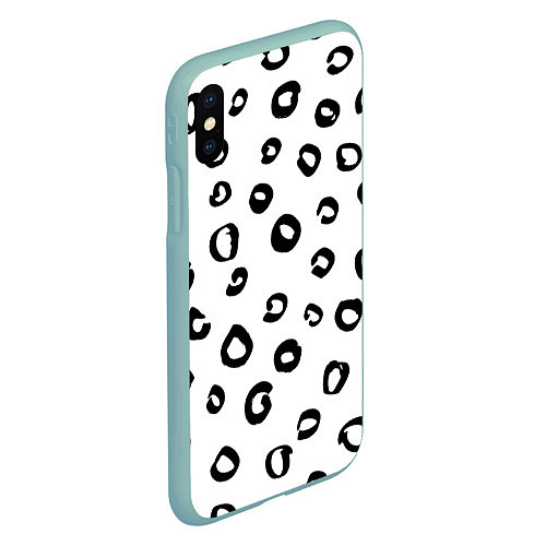Чехол iPhone XS Max матовый Леопардовый окрас / 3D-Мятный – фото 2
