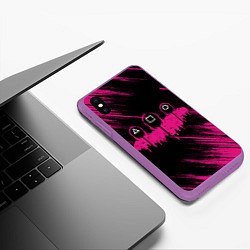 Чехол iPhone XS Max матовый СТРАЖИ В МАСКАХ, цвет: 3D-фиолетовый — фото 2