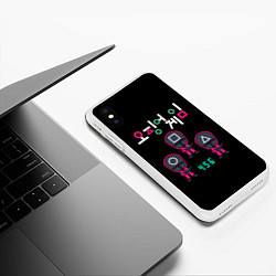 Чехол iPhone XS Max матовый ИГРА В КАЛЬМАРА 456 SQUID GAME, цвет: 3D-белый — фото 2