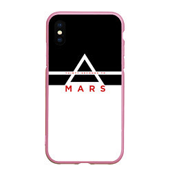 Чехол iPhone XS Max матовый Thirty Seconds to Mars черно-белая, цвет: 3D-розовый