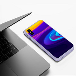 Чехол iPhone XS Max матовый Аква принт, цвет: 3D-светло-сиреневый — фото 2