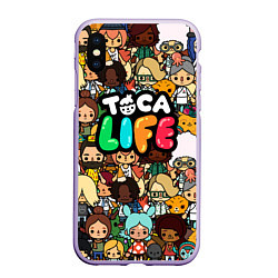 Чехол iPhone XS Max матовый Toca Life: Persons, цвет: 3D-светло-сиреневый