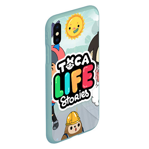 Чехол iPhone XS Max матовый Toca Life: Stories / 3D-Мятный – фото 2
