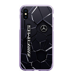 Чехол iPhone XS Max матовый Mercedes AMG 3D плиты