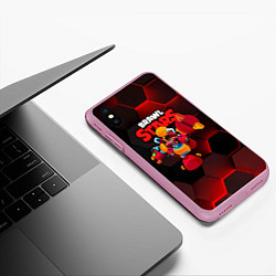 Чехол iPhone XS Max матовый Meg BrawlStars 3D, цвет: 3D-розовый — фото 2