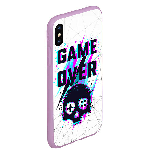 Чехол iPhone XS Max матовый Game OVER - NEON 3D / 3D-Сиреневый – фото 2