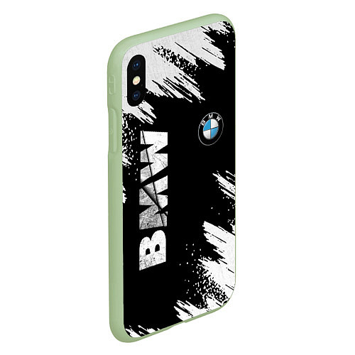 Чехол iPhone XS Max матовый BMW GRUNGE БМВ ГРАНЖ / 3D-Салатовый – фото 2