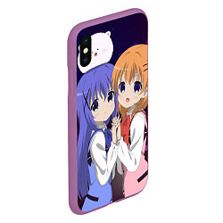 Чехол iPhone XS Max матовый Gochuumon wa Usagi Desu ka? Cocoa, Chino & Tippi, цвет: 3D-фиолетовый — фото 2