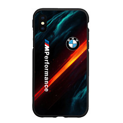 Чехол iPhone XS Max матовый BMW M PERFORMANCE NEON БМВ М НЕОН