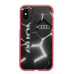 Чехол iPhone XS Max матовый AUDI GREY 3D ПЛИТЫ