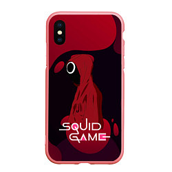 Чехол iPhone XS Max матовый Игра в кальмара Red Black